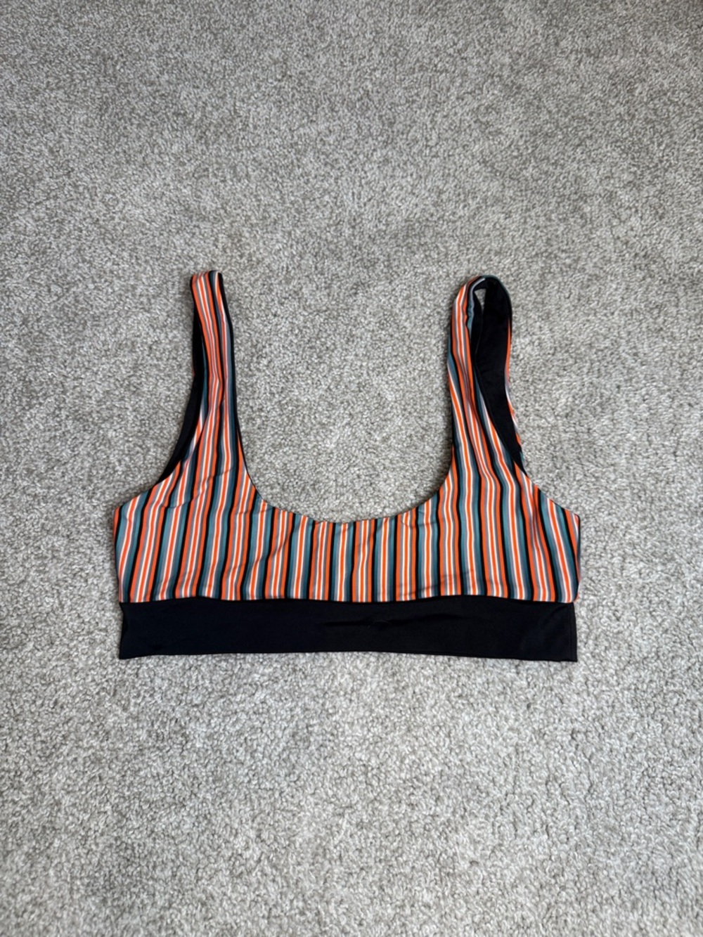 Fae Maven Top - Striped Black, Orange & Blue